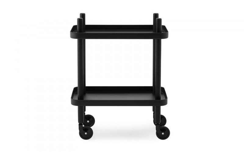 Normann Copenhagen Block Table, Black Black, Svart svart Bord sidebord tralle