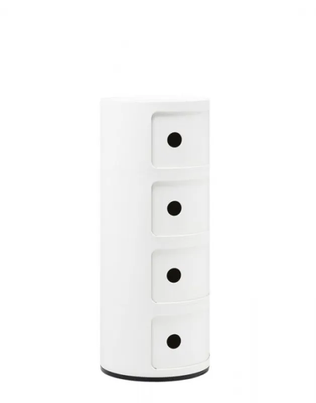 Kartell Componibili 4 skuffer White, Hvit Nattbord Bord