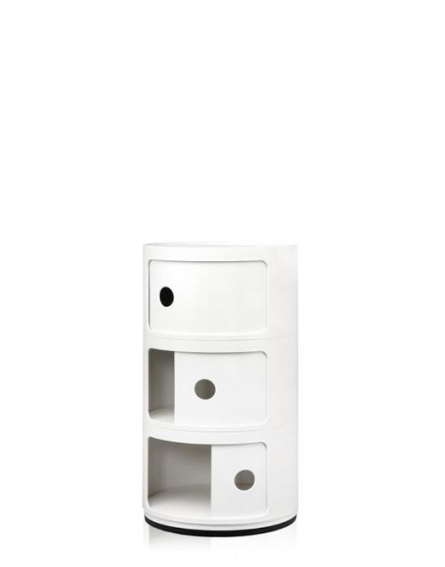 Kartell Componibili 3 skuffer White, Hvit Nattbord Bord