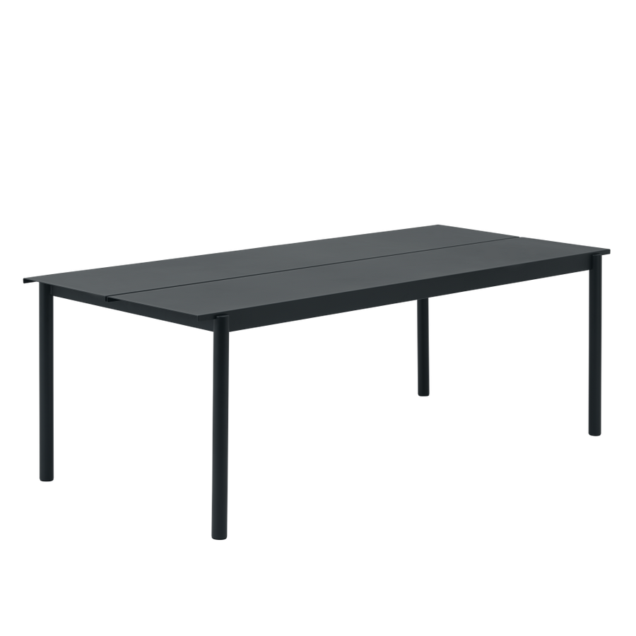 Muuto Linear Steel Table 220 cm Black, Svart Hagemøbel bord