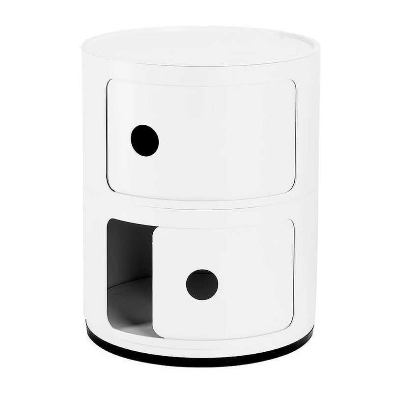 Kartell Componibili 2 skuffer White, Hvit Matt bord