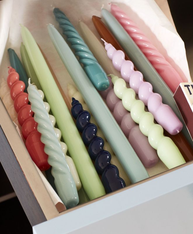 HAY Candle Twist, Caramel, Peach, Lavendel 6 stk Stearinlys