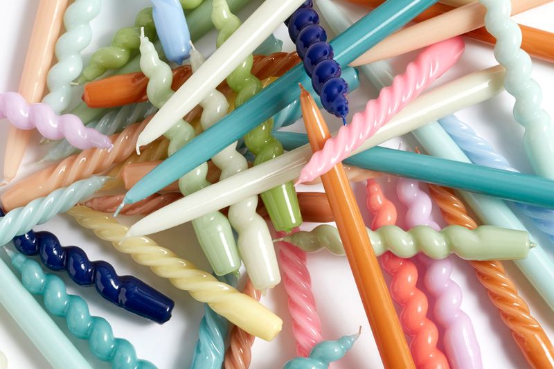HAY Candle Twist, Caramel, Peach, Lavendel 6 stk Stearinlys