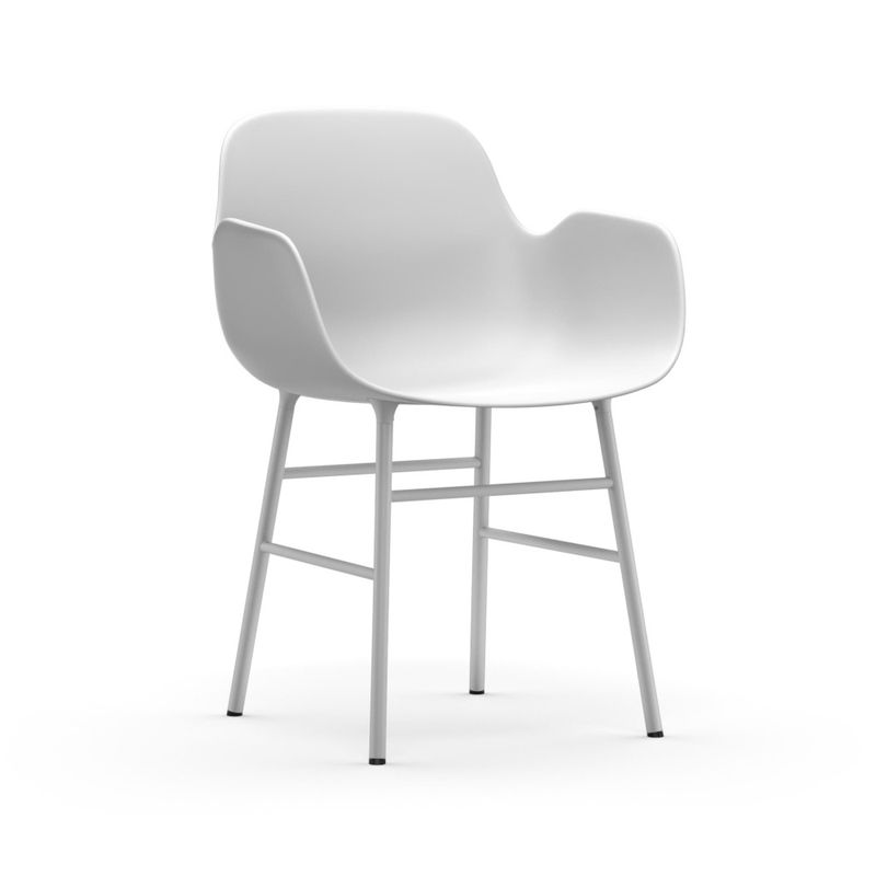 Normann Copenhagen Form Armchair Steel White Hvit spisestol