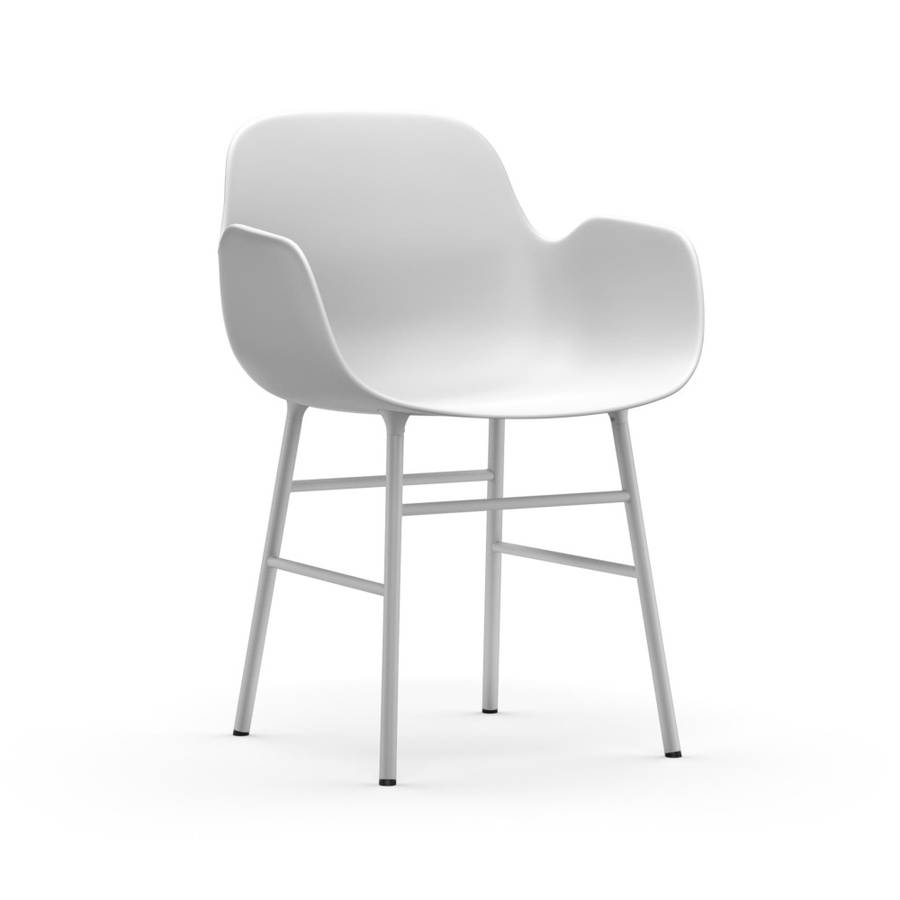 Normann Copenhagen Form Armchair Steel White Hvit spisestol