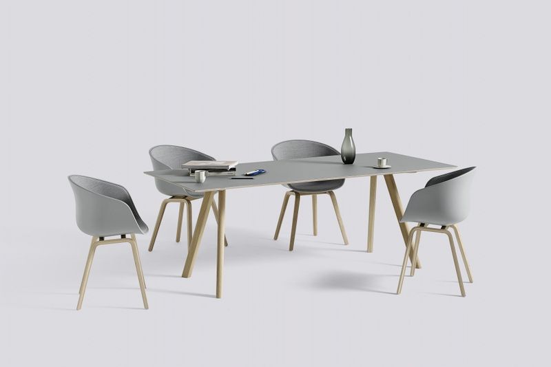HAY CPH30 table Water-based lacquered Oak 200 x 90 x 74 Grey Linoleum Spisebord, Solid oak