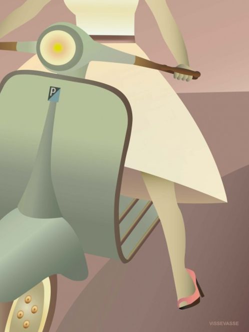 Hovedbilde VisseVasse Vespa-girl 50x70