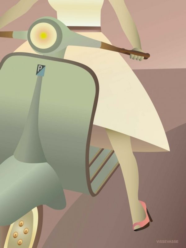 VisseVasse Vespa-girl 50x70