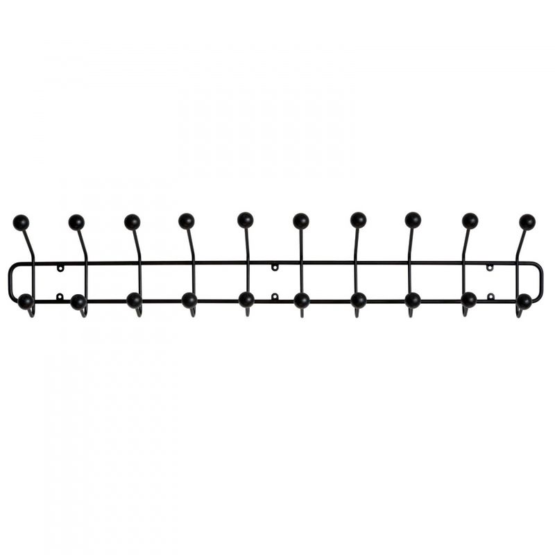 maze, Bill Horizontal Large Black, knagg og knaggrekke svart