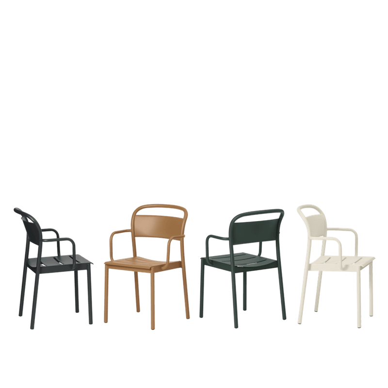 Muuto Linear Steel Armchair Black, Svart Hagemøbel stol