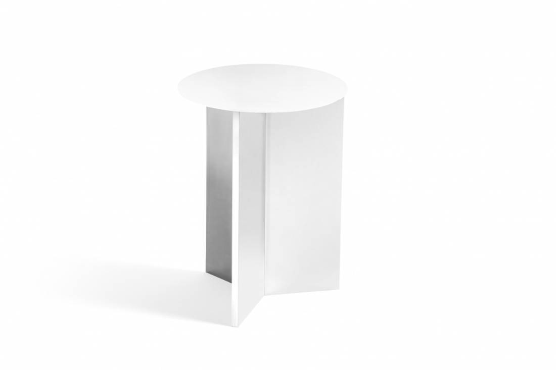 HAY Slit Table High Round, White 