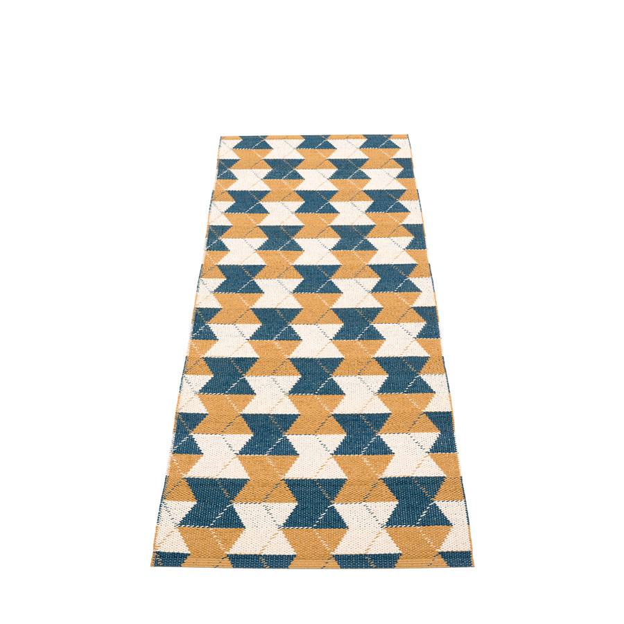 Pappelina Trip Gulvløper 70x240 Ocean Blue Ochre/Vanilla