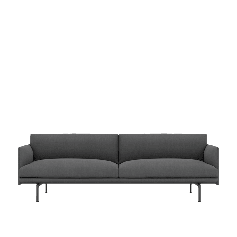 MUUTO Outline Sofa 3 seter, Remix 163 Black Base