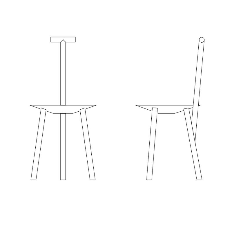 PWtbS Spade Chair Natural Ash, spisestol, stol i ask
