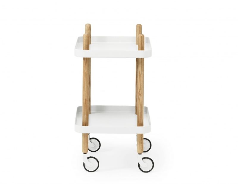 Normann Copenhagen Block Table, White Hvit Bord sidebord tralle