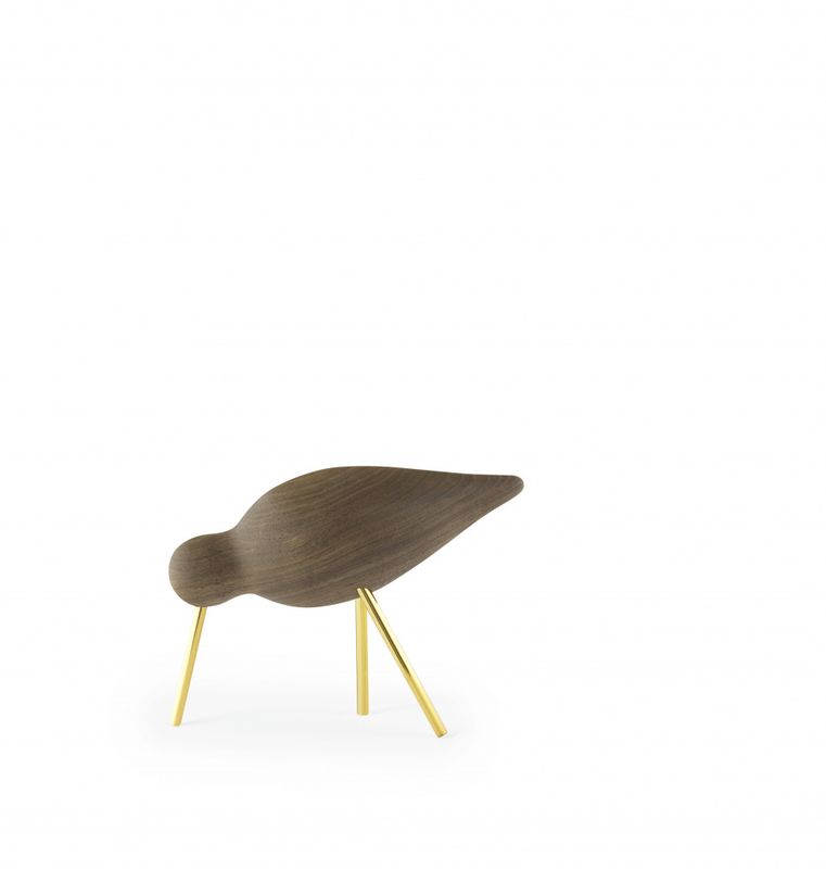 Normann Copenhagen Shorebird medium, valnøtt/messing
