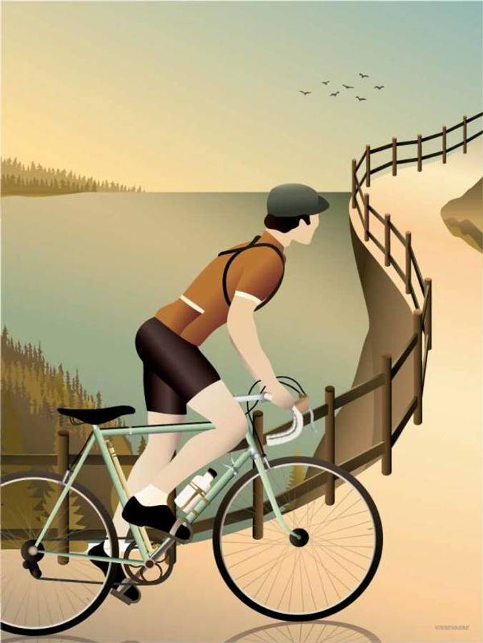 VisseVasse Cycling in the hills plakat 50x70