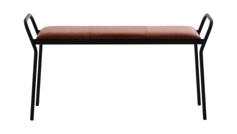 Maze Anytwo Black, Cognac leather, Benk med Brun skinnsete