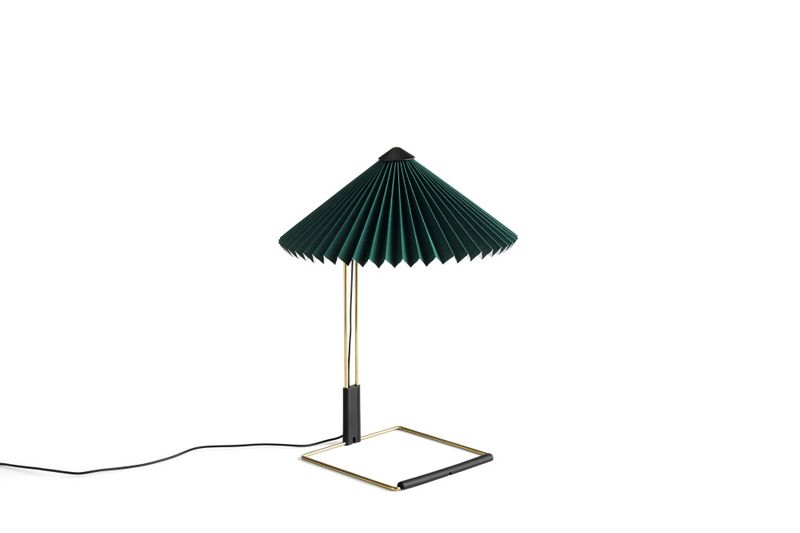 Hay Matin Table Lamp Polished brass base 300 Green Grønn bordlampe