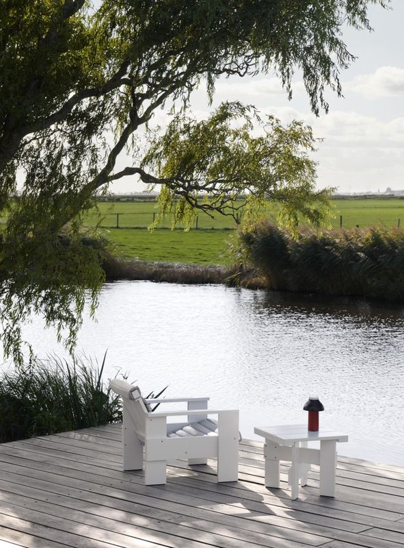 HAY Crate Lounge Chair WB lacquered White Pinewood, Hvit Furu