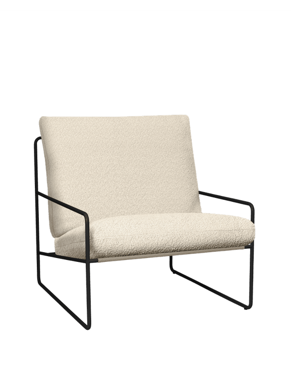 Ferm Living Desert Sofa 1 seater Pure Bouclé - Black Off-white Stol Utestol