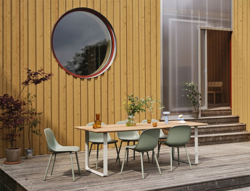 Muuto Fiber Outdoor Side Chair Dusty Green Spisestol Utestol