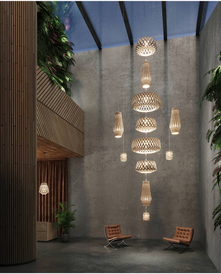 Pilke Signature 30/70 pendant Lamp Birch, Bjrk Taklampe Pendel