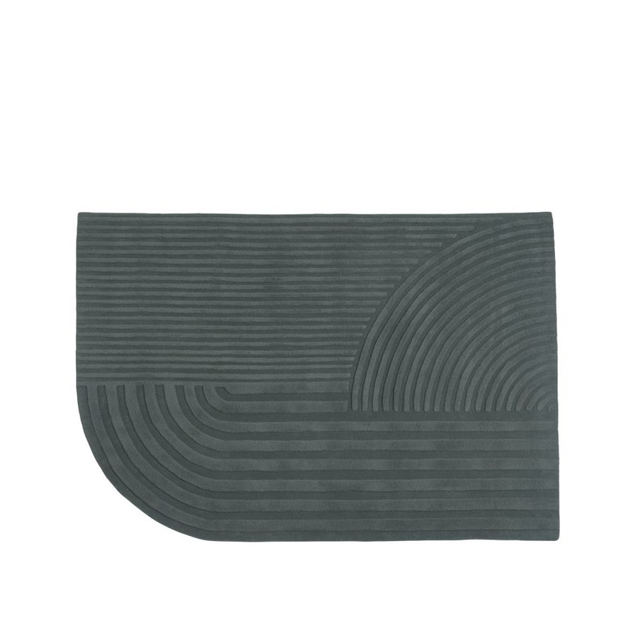 Muuto Relevo Rug 170 x 240 Dark Green teppe Mørke Grønn
