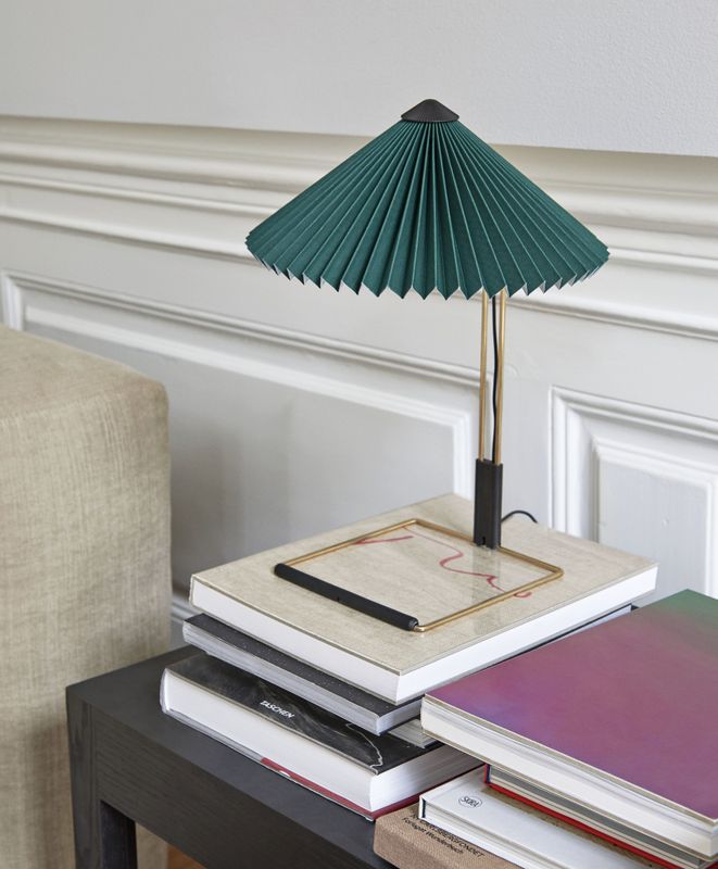 Hay Matin Table Lamp Polished brass base 300 Green Grønn bordlampe