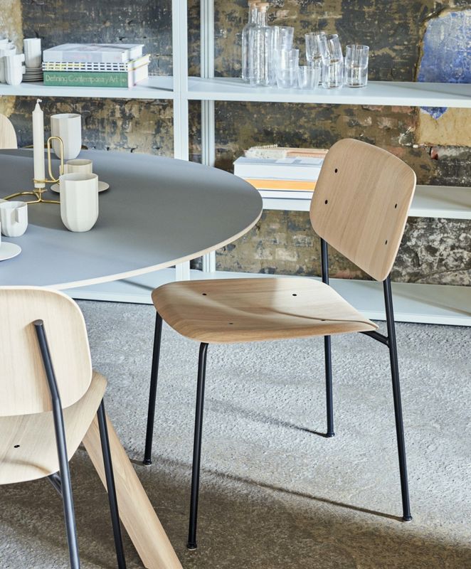 HAY CPH20 Ø 120 cm Table Grey Linoleum WB lakk oak Spisebord