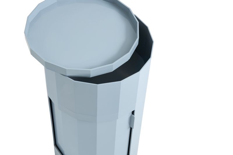 Hay Facet Cabinet High H 66 cm Misty Blue Nattbord, ben hjul