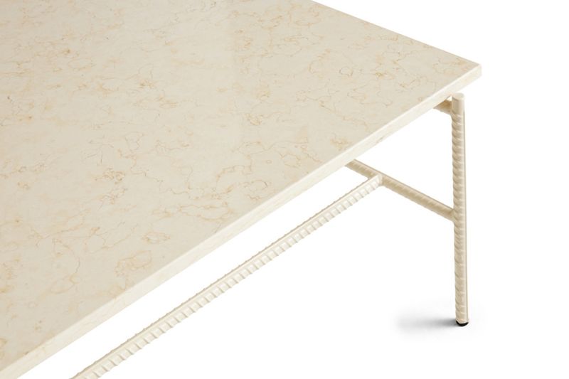 HAY Rebar 100 x 104 Coffee Table, Beige Marble Alabaster, Stuebord bord