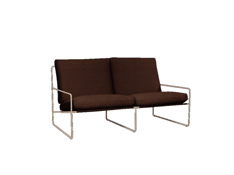 Ferm Living Desert sofa 2-seater - Pure Bouclé - Cashmere Chestnut Kastanje farget Utesofa