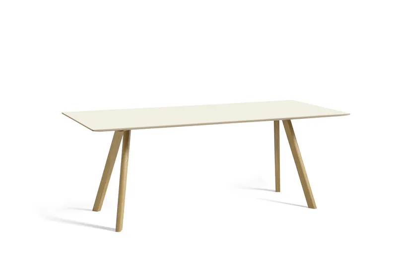 HAY CPH30 table Water-based lacquered Oak 200 x 90 x 74 Off White Linoleum Spisebord, Solid oak