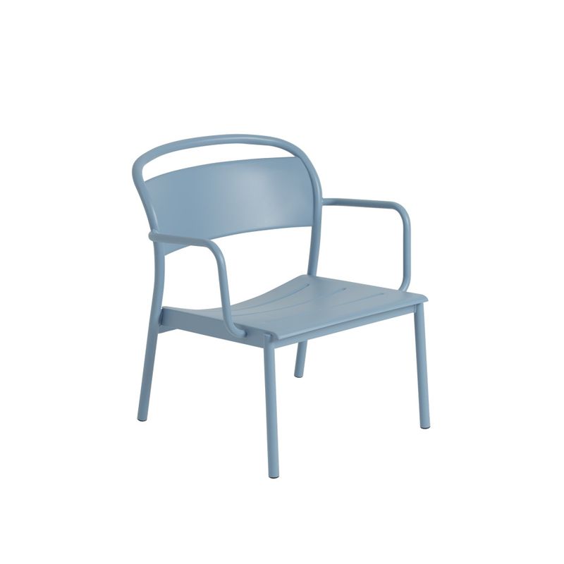 Muuto Linear Steel Lounge Armchair Pale Blue, Blå Hagemøbel