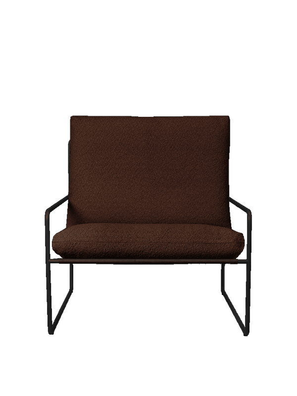 Ferm Living Desert sofa 1-seater - Pure Bouclé - Black Chestnut Kastanje farget Stol Utestol Loungestol