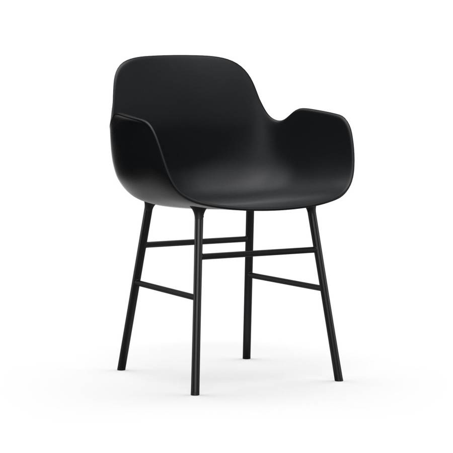 Normann Copenhagen Form Armchair Steel Black, Svart spisestol
