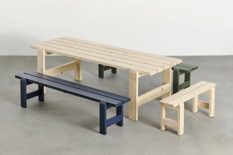 HAY Weekday Bench, 111 x 23 Furu Spisebenk, Utebenk Benk
