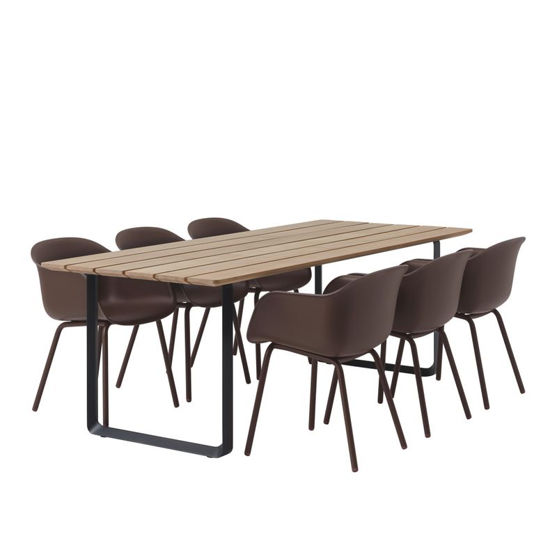 Muuto 70/70 Outdoor Table 225 cm Sapele Mahogany , Black Utebord
