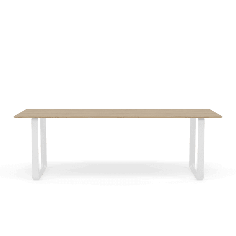 Muuto 70/70 table 225 cm Solid Oak Spisebord, Grey Base, Grå ben