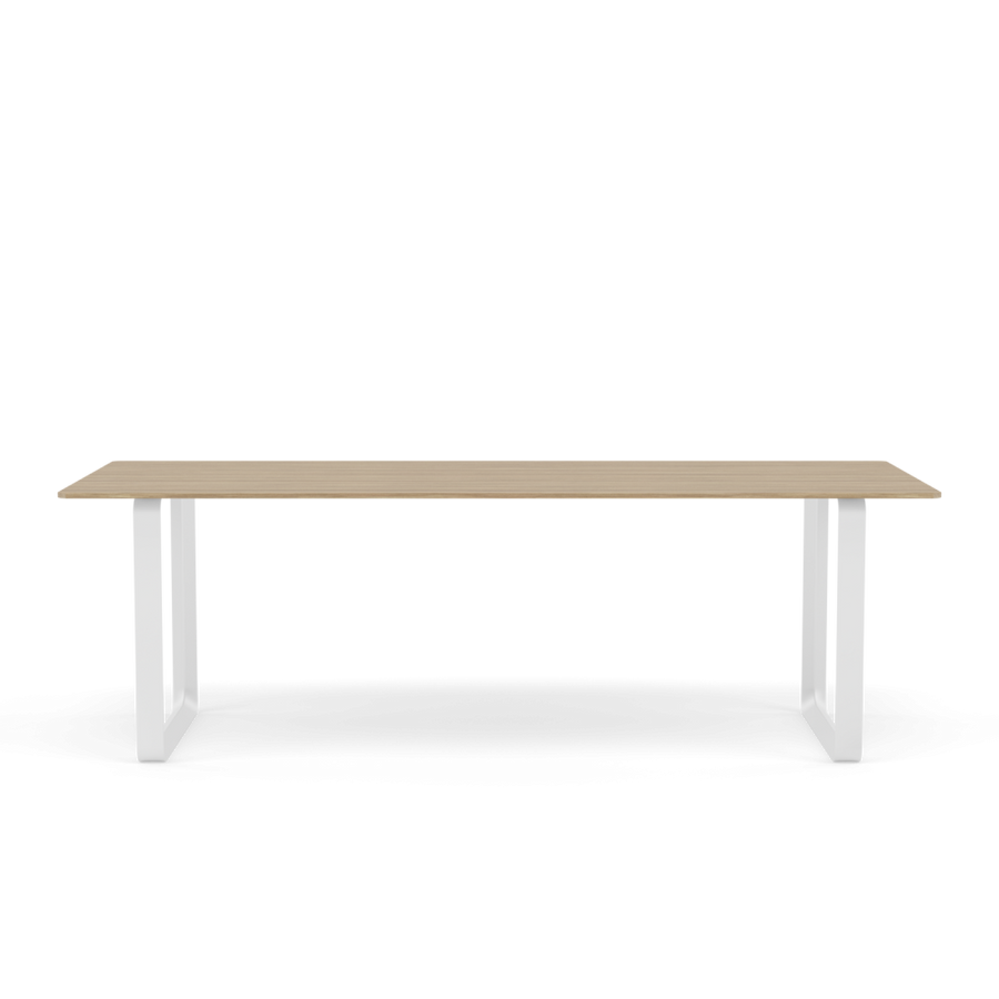 Muuto 70/70 225 cm Solid Oak Spisebord, Grey Base, Grå ben