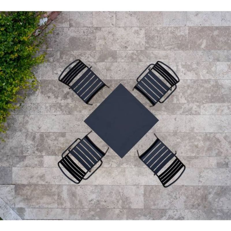 Fiam ARIA 360AL Spisebord Utebord 79 x 79 Antrasitt Hagebord