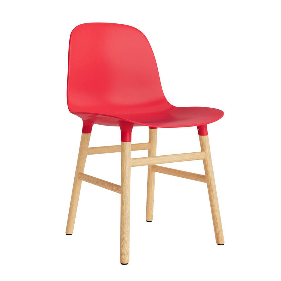 Normann Copenhagen Form Chair oak Bright Red, Rød eik spisestol 