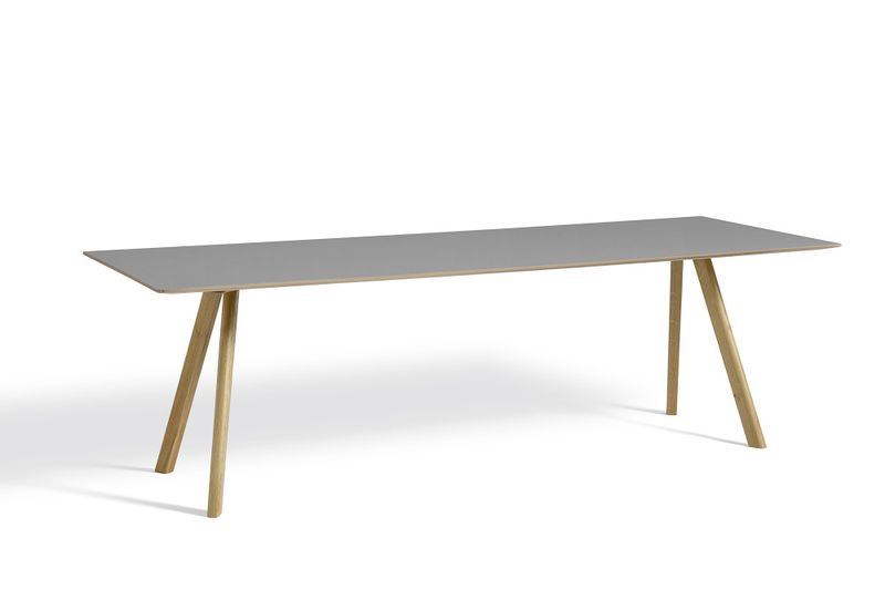 HAY CPH30 table Water-based lacquered Oak 250 x 90 x 74 Grey Linoleum Spisebord, Solid oak