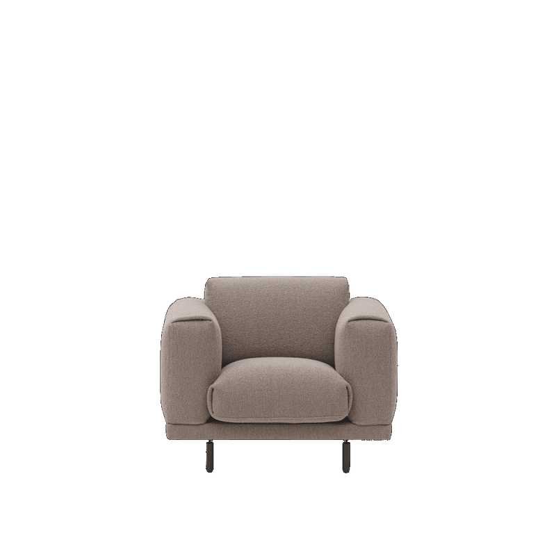 Muuto Rest Lounge Chair Hearth 6, Black Grå med svarte ben Loungestol stol