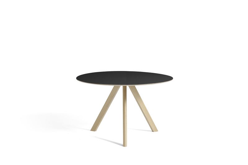 HAY CPH20 Ø 120 cm table Black Linoleum WB lakk oak Spisebord