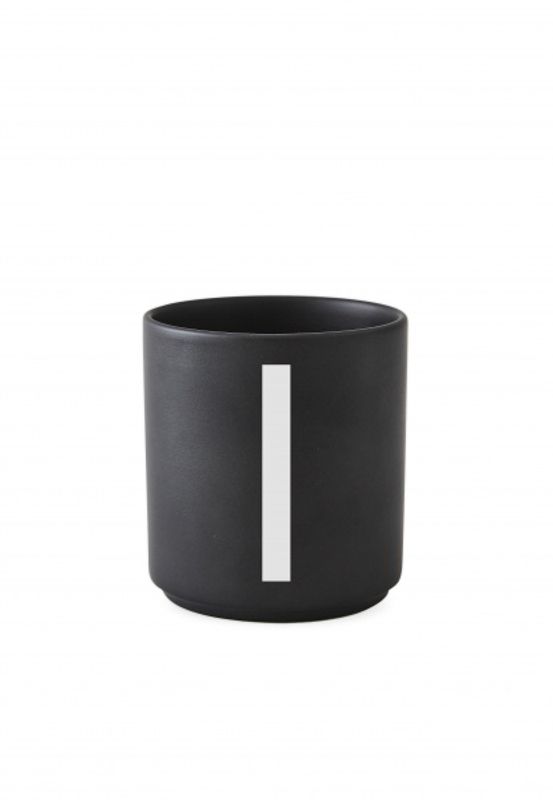 Design Letters Black Porselen Kopp A-Z