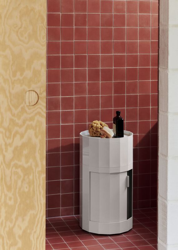 Hay Facet Cabinet High H 66 cm Misty Grey Nattbord, ben hjul