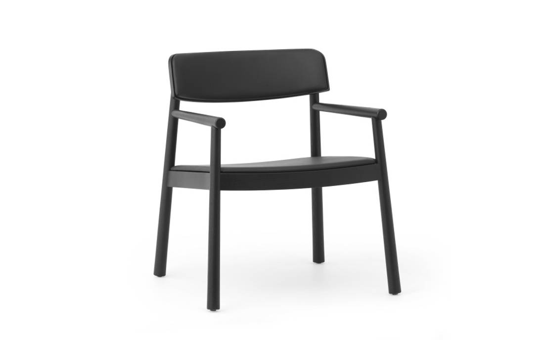 Normann Copenhagen Timb Loungechair, Black Ultra Leather Lounge