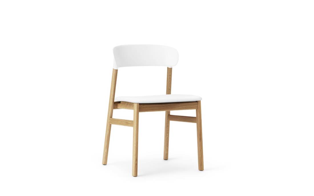 Normann Copenhagen Herit Chair, Polstret leather white Oak Stol